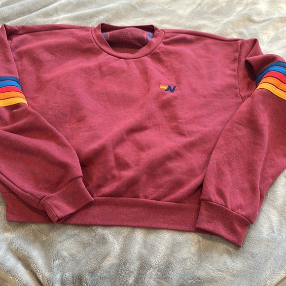 Aviator nation rainbow stitch crewneck sweatshirt - Picture 2 of 4